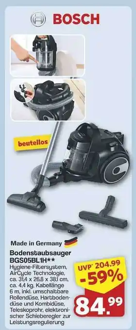 Famila Nord Ost BOSCH Bodenstaubsauger BGS05BLH Angebot