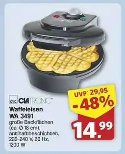 Famila Nord Ost Clatronic Waffeleisen WA 3491 Angebot