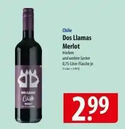 Famila Nord Ost Dos Llamas Merlot Angebot
