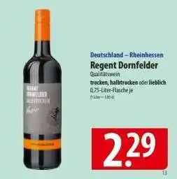 Famila Nord Ost Regent Dornfelder Angebot