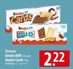 Famila Nord Ost Ferrero Kinder DUO oder Kinder Cards Angebot