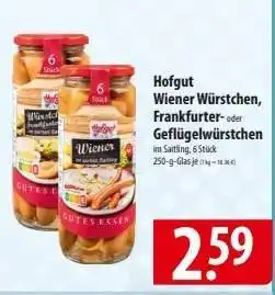 Famila Nord Ost Hofgut Wiener Würstchen, Frankfurter- oder Geflügelwürstchen Angebot