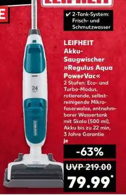 Kaufland LEIFHEIT Akku-Saugwischer Regulus Aqua PowerVac Angebot