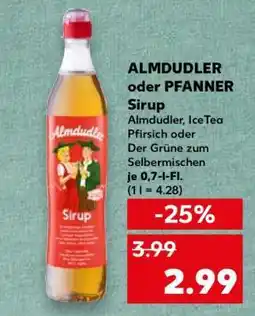 Kaufland ALMDUDLER oder PFANNER Sirup Angebot
