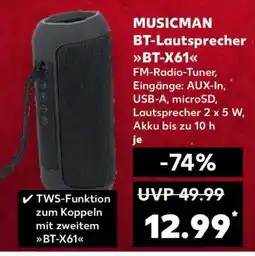 Kaufland MUSICMAN BT-Lautsprecher BT-X61 Angebot