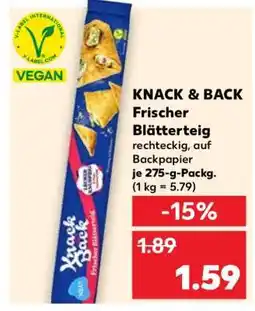 Kaufland KNACK & BACK Frischer Blätterteig Angebot