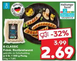 Kaufland K-CLASSIC Fränk. Rostbratwurst Angebot