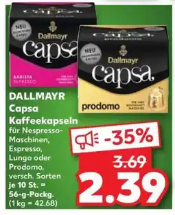 Kaufland DALLMAYR Capsa Kaffeekapseln Angebot
