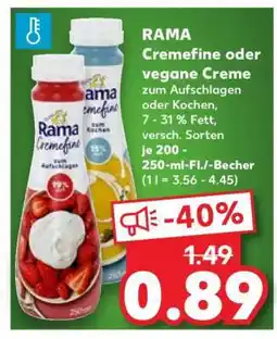 Kaufland RAMA Cremefine oder vegane Creme Angebot