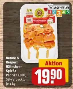 REWE Nature & Respect Hähnchen-Spieße Angebot