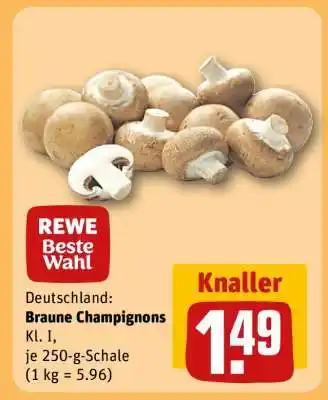 REWE Braune Champignons Angebot