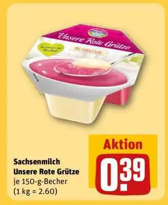 REWE Sachsenmilch Unsere Rote Grütze Angebot