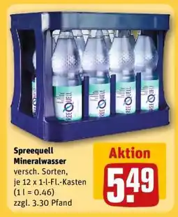 REWE Spreequell Mineralwasser Angebot
