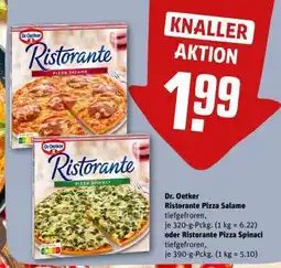 REWE Dr. Oetker Ristorante Pizza Salame oder Ristorante Pizza Spinaci Angebot