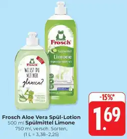 Hieber's Frische Center Frosch Aloe Vera Spül-Lotion oder Spülmittel Limone Angebot