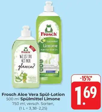 Hieber's Frische Center Frosch Aloe Vera Spül-Lotion oder Spülmittel Limone Angebot