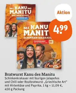 tegut Bratwurst kanu des manitu schinkenkrakauer Angebot