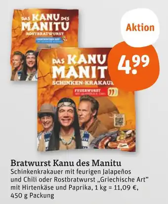 tegut Bratwurst kanu des manitu schinkenkrakauer Angebot