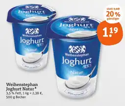 tegut Weihenstephan joghurt natur Angebot