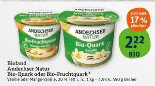 tegut Andechser natur bio-quark vanille Angebot
