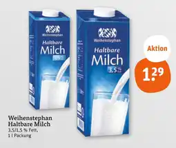 tegut Weihenstephan haltbare milch 3,5 % fett Angebot