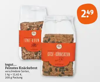 tegut Tegut... feinstes knäckebrot fünf-korn Angebot
