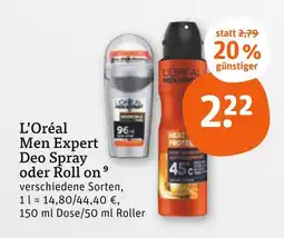tegut L'oréal men expert deo spray Angebot