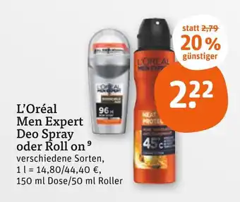 tegut L'oréal men expert deo spray Angebot