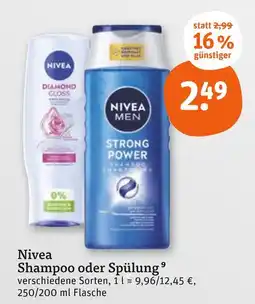 tegut Nivea diamond gloss shampoo oder spülung Angebot