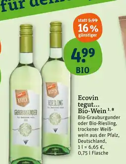 tegut Ecovin bio-grauburgunder Angebot
