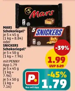 PENNY Mars oder snickers schokoriegel Angebot
