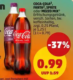 PENNY Coca-cola, fanta, sprite oder mezzo mix Angebot