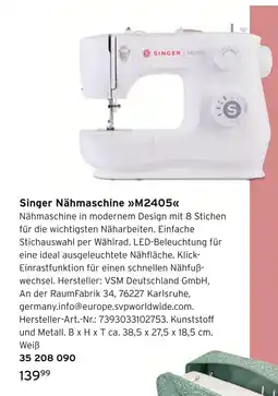 Tchibo Singer nähmaschine m2405 Angebot