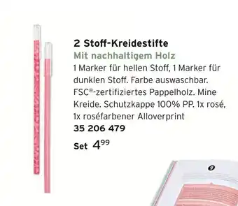 Tchibo 2 stoff-kreidestifte Angebot