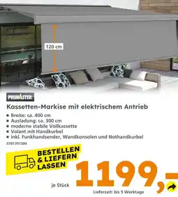 Globus Baumarkt Primaster kassetten-markise mit elektrischem antrieb Angebot