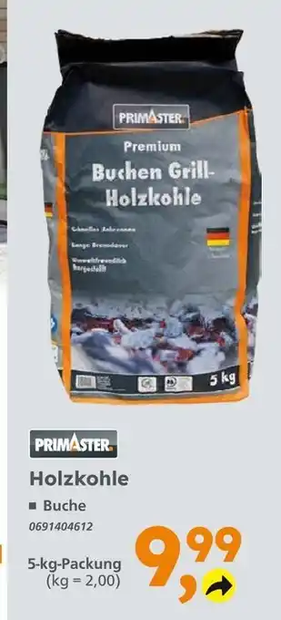 Globus Baumarkt Primaster premium buchen grill-holzkohle Angebot
