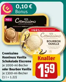 REWE Cremissimo haselnuss vanilla schokolade eiskreme Angebot