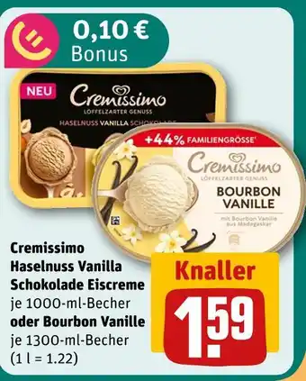 REWE Cremissimo haselnuss vanilla schokolade eiskreme Angebot