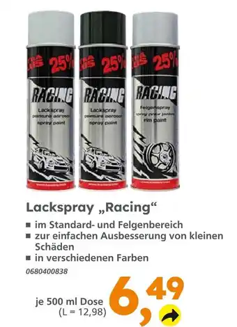 Globus Baumarkt Racing lackspray standard Angebot