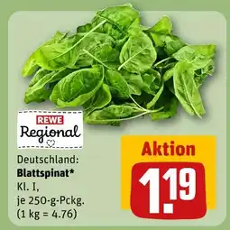REWE Blattspinat Angebot
