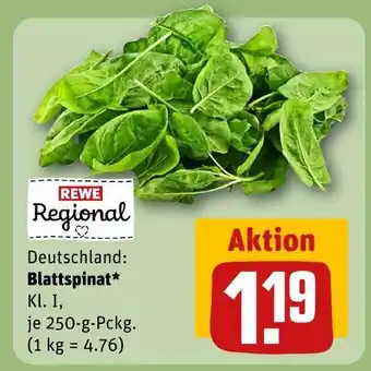 REWE Blattspinat Angebot