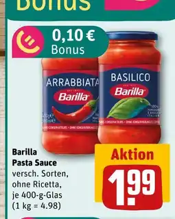 REWE Barilla arrabbiata pasta sauce Angebot