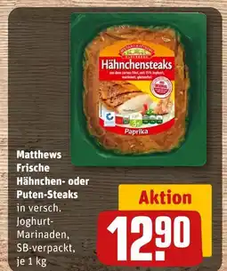 REWE Matthews frische hähnchensteaks Angebot