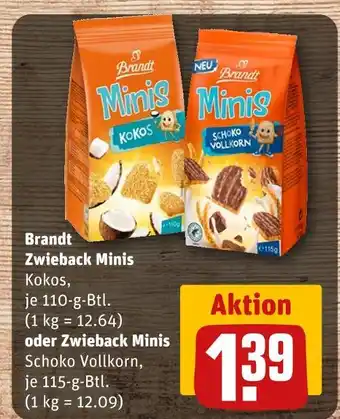 REWE Brandt zwieback minis kokos Angebot