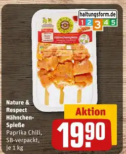 REWE Nature & respect hähnchen-spieße Angebot