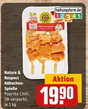 REWE Nature & respect hähnchen-spieße Angebot