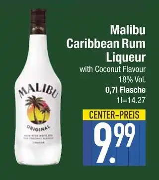 Edeka Malibu caribbean rum liqueur with coconut flavour Angebot
