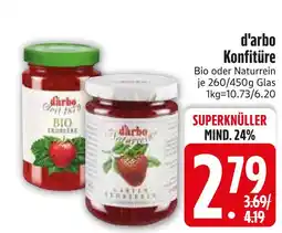 Edeka D'arbo konfitüre bio erdbeere Angebot