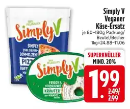 Edeka Simply v veganer käse-ersatz pizza Angebot
