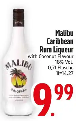 Edeka Malibu caribbean rum liqueur with coconut flavour Angebot